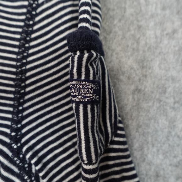 Ralph Lauren Top Womens Small Long Sleeve Boat Neck Striped Navy Blue Nautical - Picture 2 of 10